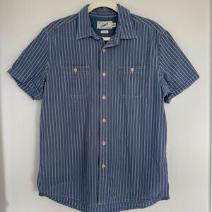 Grayers 153981 Men's Larkin Stripe Sport Blue Cream Stripe Shirt Sz. Medium